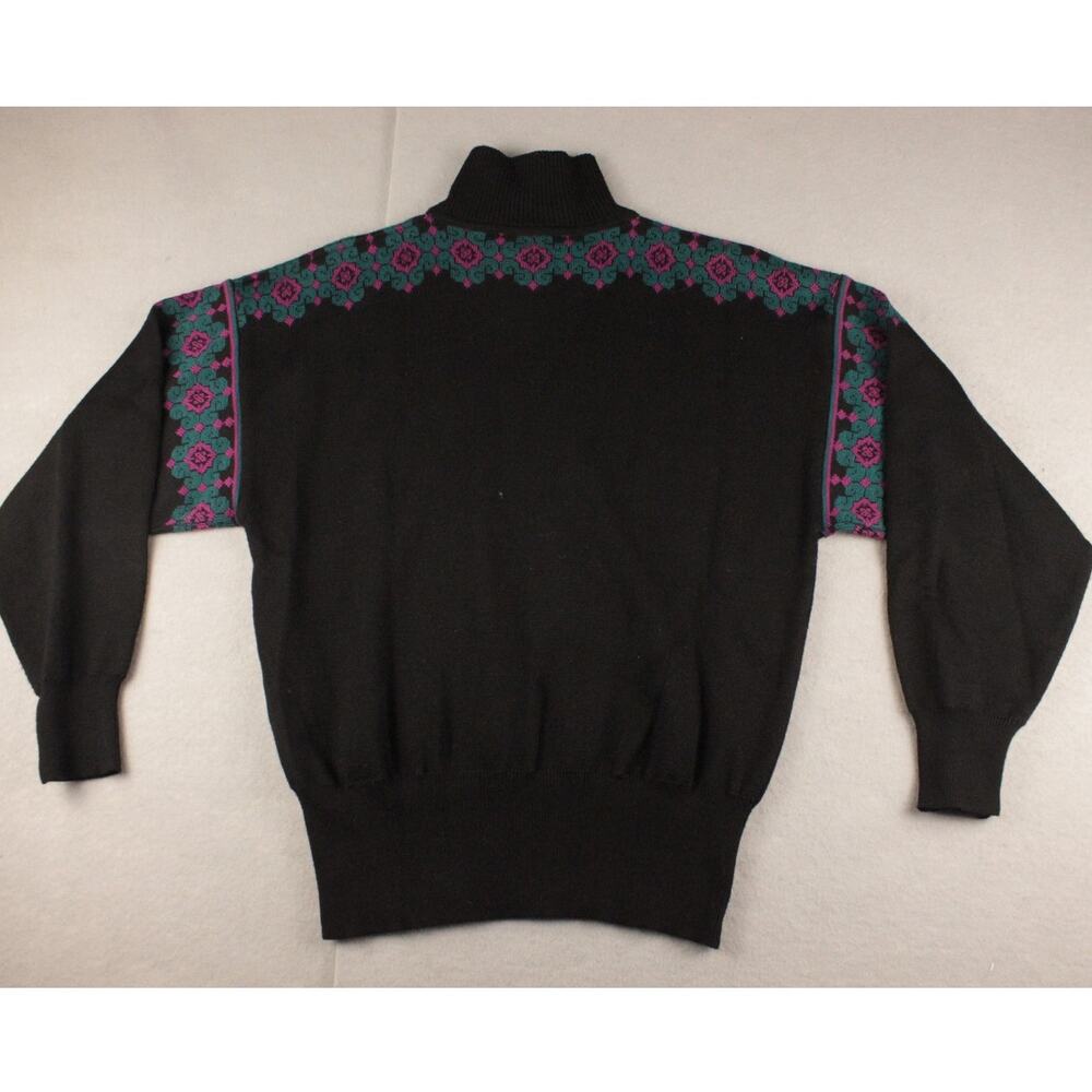 Vintage 80s Meister Ski Sweater Womens M Wool Blend 1/4 Zip Apres Ski Alpine - Picture 2 of 13